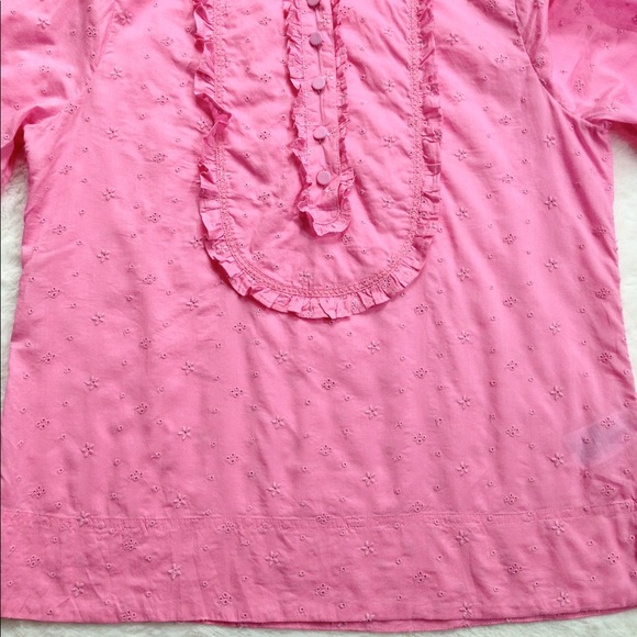 J. Crew Ruffle Front Eyelet Blouse - Picture 2 of 11